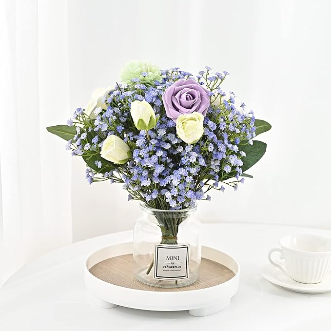 Yastouay Babys Breath Artificial Flowers, 12Pcs Fake Babys Breath Flowers Artificial Bulk, Real Touch Faux Babies Breath Gypsophila Bouquet for Wedding Centerpiece Floral Arrangement Party Decor