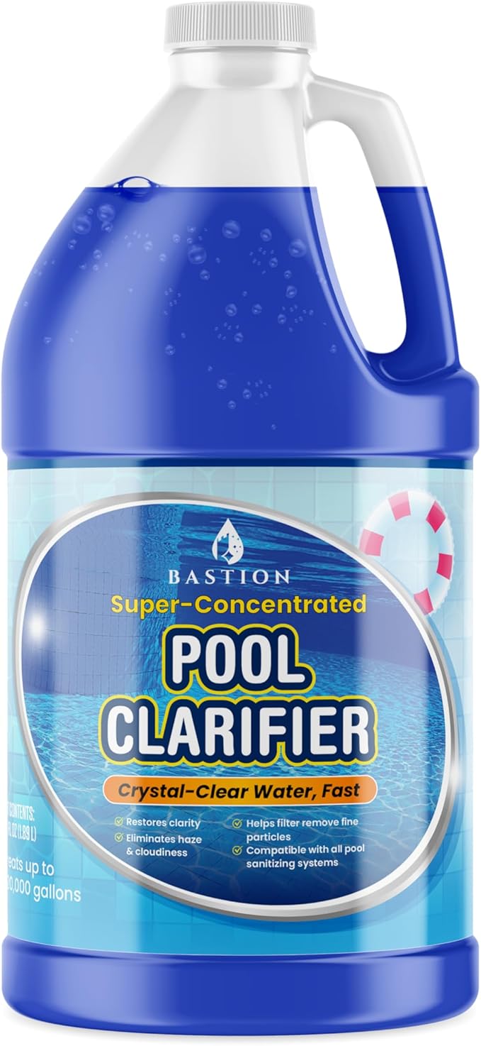 Pool Clarifier & Water Flocculant – Super Concentrated Floc for Cloudy Above Ground & Inground Swimming Pools – 64 oz – Chlorine, Saltwater, Chemicals Compatible – 1 oz Treats 5,000 Gallons