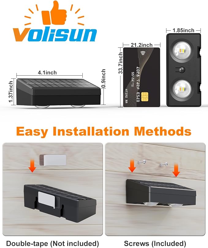 VOLISUN Solar Fence Lights with Remote Control, 50 Lumen LED Fence Lights Solar Powered, IP65 Waterproof, 10 RGB Color Long-Lasting Solar Lights for Backyard Garden Deck Patio Railing (8 Pack)