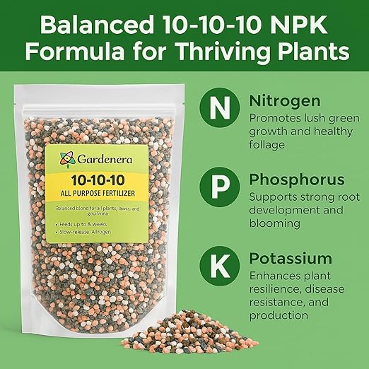 𝐁𝐄𝐒𝐓𝐒𝐄𝐋𝐋𝐄𝐑 10-10-10 Plant Fertilizer Slow Release | 10 10 10 All Purpose Fertilizer for Fruit Trees, Evergreens, Vegetables, Arborvitae, Fig Trees, Shrubs, Pines, Oaks, Flowers [16 OZ]