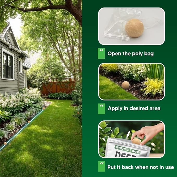 Deer Repellent, Deer & Rabbit Repellent for Plants, Deer Deterrent for Garden and Yard, Rabbit Repellant Outdoor, Keep Deers Away from Trees, Long-Lasting 2 Months Protection-8 Pack