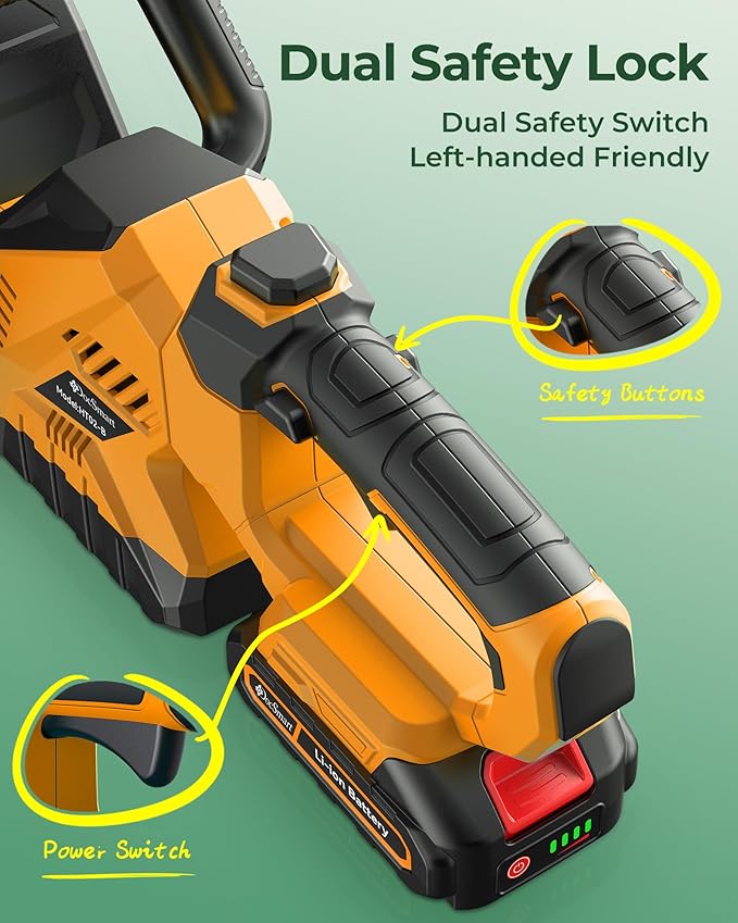 20'' Hedge Trimmer Cordless with Battery, 3000RPM Electric Handheld Bush Clipper with 2pcs 2000mAh Rechargeable Batteries, 180° Rotatable Head, 2/3'' Blade Gap Yellow,Gifts for Mother’s Day