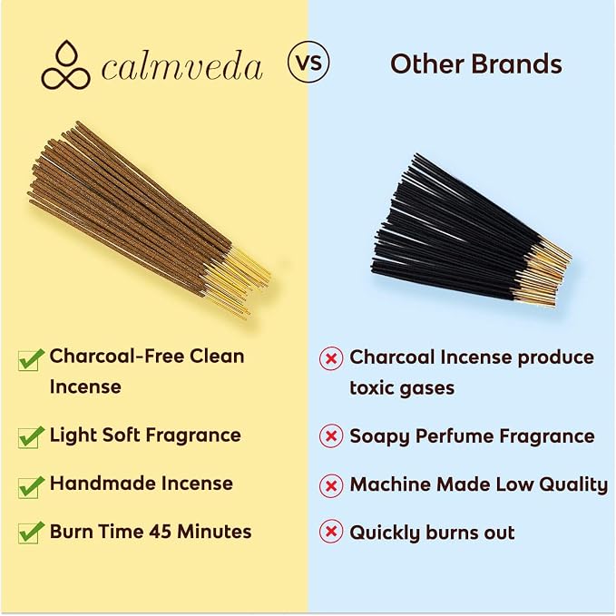 Madagascar Vanilla Incense Sticks Warm - (80 Scent Sticks) Charcoal Free, Made from Upcycled Flowers | Sweet, Cozy-Warm & Earthy Notes | Relaxing Incense & Healing Incense Sticks