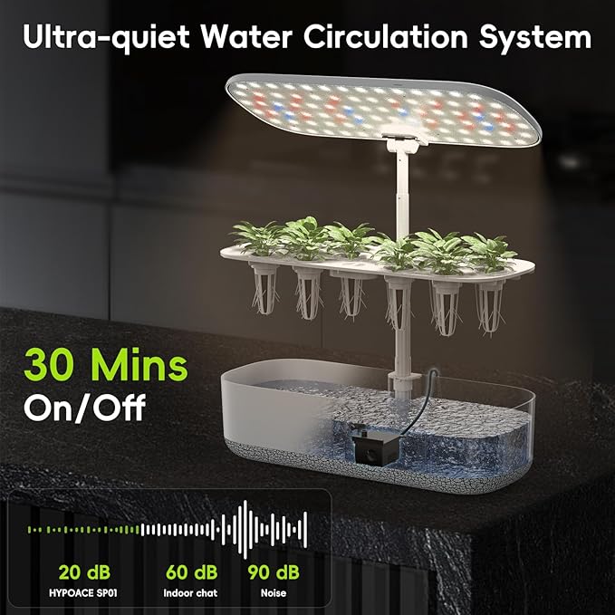 Large Hydroponics Growing System 14 Pods, Indoor Herb Garden with LED Grow Light, 5L Water Tank, Hydroponic Grow Kit with Auto-Timer, Easter Garden Gifts for Kids, STEM Growing kit