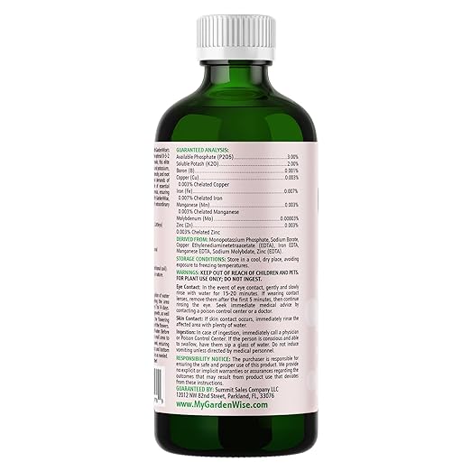 GARDENWISE 0-3-2 Giant Bloom: Orchid Bloom Enhancer - Orchid Bloom Booster Fertilizer - Orchid Food Concentrate - Chelated Nutrients for Healthy Flower & Reblooms (32 OZ), GW-05030-C-01