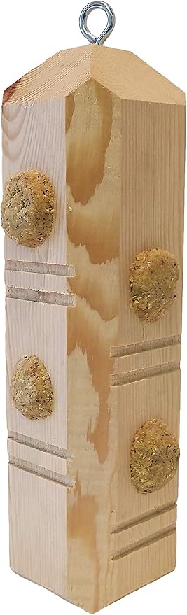 Wildlife Sciences Suet Plug Feeder, Bevel Cut Pine Post