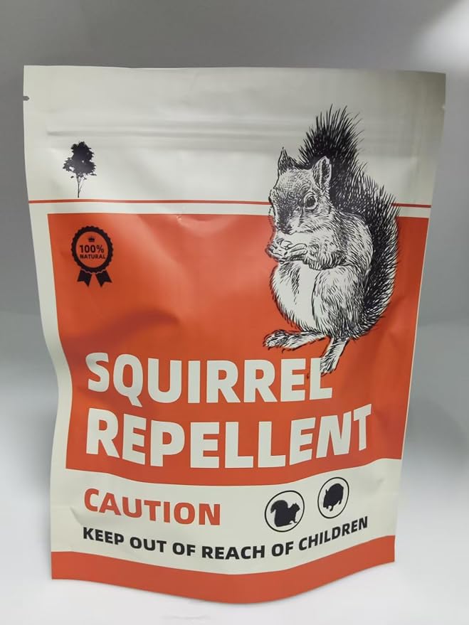Squirrel Repellent Outdoor, Chipmunk Repellent, Squirrel Deterrent for Gardens/Attics/Cars/Bird Feeders, Get Rid of Chipmunk, Indoor Squirrel Repellant for Plant, 4 Packs