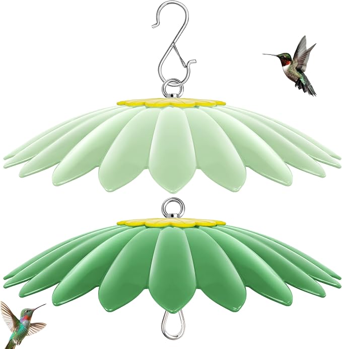 13.5 inch Bird Feeder Rain Guard,Hummingbird Feeder Shade Dome Cover,Umbrella Cover for Bird House for Outdoor,Squirrel Baffle,2 Pack(LightGreen,Green)