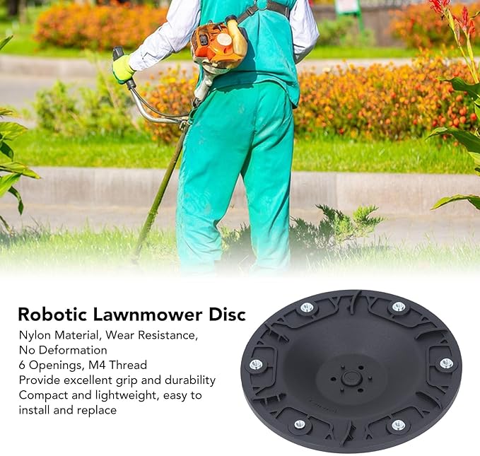 Robotic Lawnmower Disc Replacement YDuupxe 6 Openings Design M4 Thread Nylon Disc 27.2mm Thickness for Old or Damaged Turntables