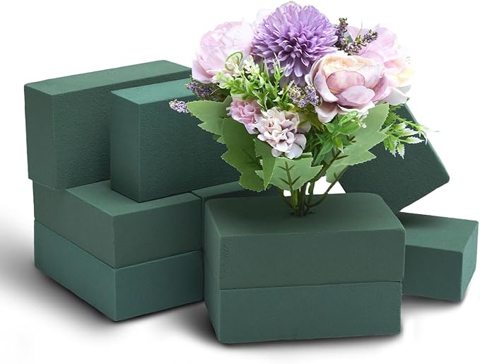 GNRZZT 10 PCS Floral Foam Blocks, 5.5"L x 3.1"W x 1.7"H Green Dry & Wet Flower Foam for Fresh and Artificial Flowers, Plant Foam for Wedding, Birthdays, Pary, Home Decorations