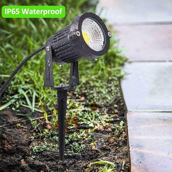 Romwish LED Landscape Spotlight 5W, Outdoor Landscape Lighting 120V Plug-in, 550LM Waterproof LED Landscape Lights, Landscape Spot Lights for Yard, Garden, Tree, Driveway, 3000K Warm White (6 Pack)
