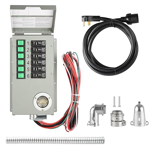 Nature's Generator Transfer Switch 6 Circuits 120V 30A Power Transfer Kit+Transfer Switch Flush Mount