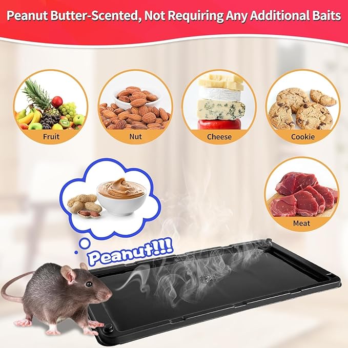 LULUCATCH Mouse Traps, 14 Pack Large Glue Traps Mouse Traps Indoor for Home, Pre-Baited Non-Toxic Bulk Glue Boards for Mice, Snakes, Rat, Lizard, Cockroach & Spiders, Pet Safe, Easy to Use