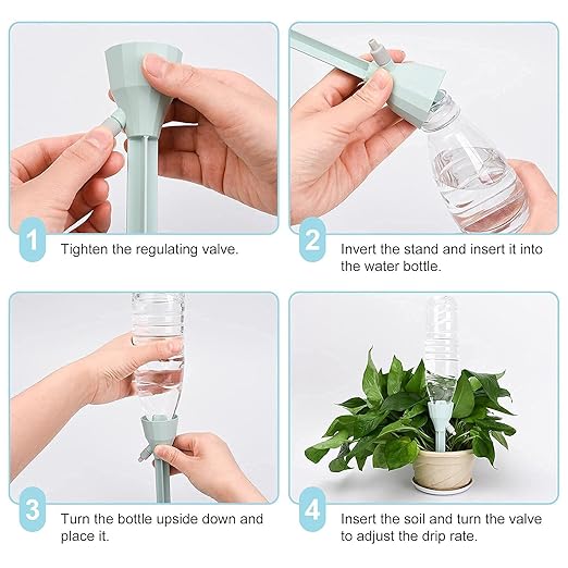 New Upgraded Plant Self Watering Spikes,Adjustable Plant Watering Devices with Slow Release Control Switch Water Dripper,Watering Planter Insert,Automatic Plant Waterer for Vacations (6)