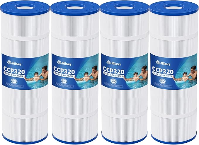 CCP320 Pool Filter Cartridges 4 Pack, Compatible with Pentair Clean & Clear Plus 320, Replace Pleatco PCC80-PAK4, Pentair R173573, 160340, 320 sq.ft, Heavy Duty 5 oz+ Trilobal Fabric