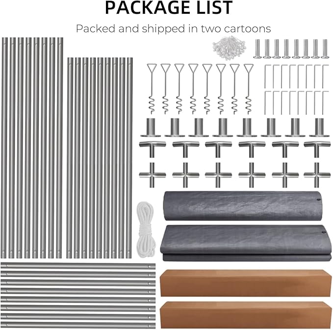 13x20FT Heavy Duty Portable Garage, Waterproof Carport with 5 Roll-Up Ventilated Windows & Removable Sidewalls, Garage Tent Shelter with 220G PE Tarp Cover for Temporary Paint Booth, Boats&Pickups