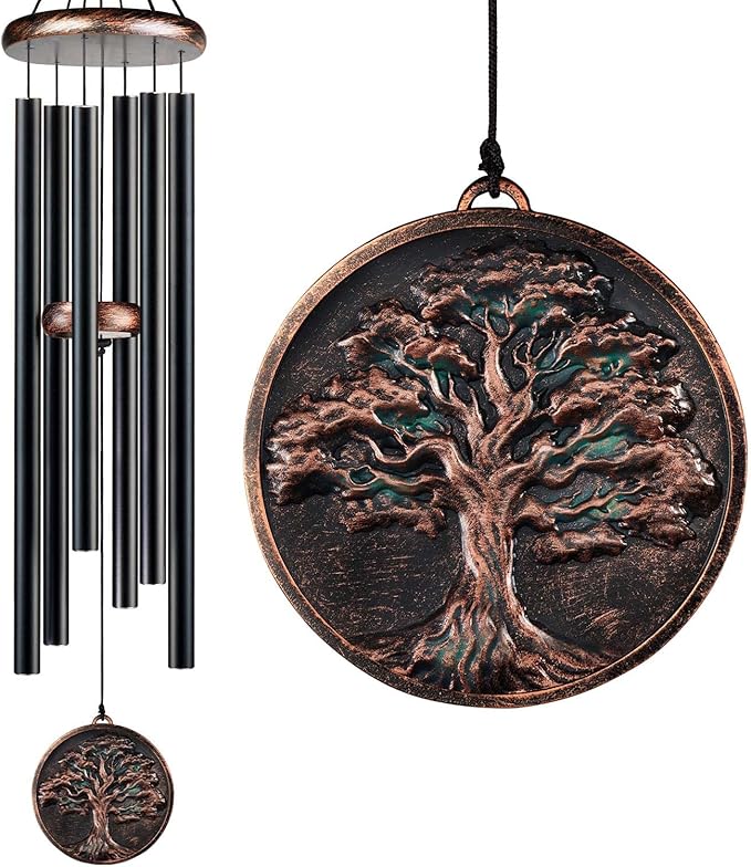 Large Wind Chimes for Outside, 48" Vintage Tree of Life Deep Tone Wind Chime Outdoor Clearance with Heavy Tubes, Patio Porch Garden Decoration, Memorial Gifts for Women Men Mom