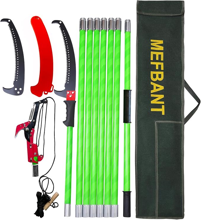 Pole Saw for Tree Trimming - 30.1 FT Extendable Tree Pruner, Long Handle Tree Trimmer, High Reach Branch Cutter, Heavy Duty Pole Pruning Saw, Tree Cutting Tool for Hard-to-Reach Branches