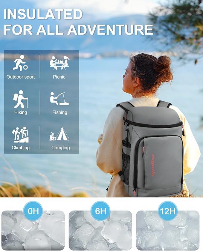 Capolo Cooler Backpack Insulated Waterproof for Women Men,36/45 Cans Lunch Backpack Coolers Leak Proof Soft Cooler Bag Ice Chest for Camping Beach