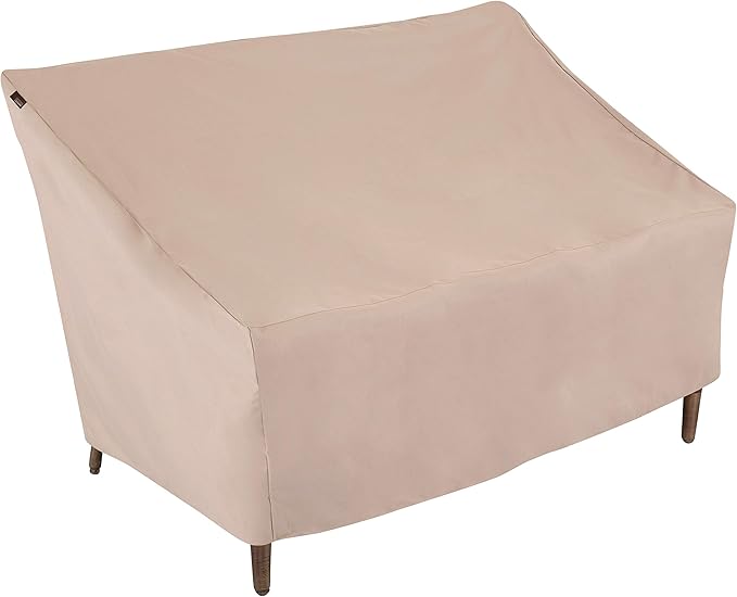 Modern Leisure Chalet Patio Loveseat Cover - Weather-Resistant Fabric - Outdoor Furniture Protection Perfect for Patio, Deck, and Porch - 57.5" L x 38" W x 38" H - Beige