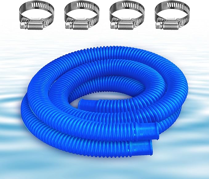 1-1/4-Inch Replacement Pool Hoses for Intex Coleman Bestways Above Ground Pools,1.25" Diameter Pool Hose Compatible with Intex Pump Models #607/#637 (Blue- 2 Pack)