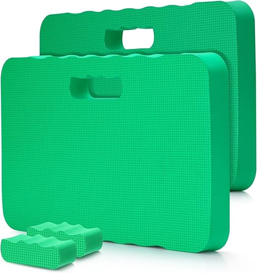 Ohuhu Premium Thick Kneeling Pad, 2-Pack Large Comfortable Gardening Knee Mat with 2 Different Surfaces, Extra Thick Knee Cushion Kneeler for Gardening, Work, Baby Bath, Exercise Perfect Gifts
