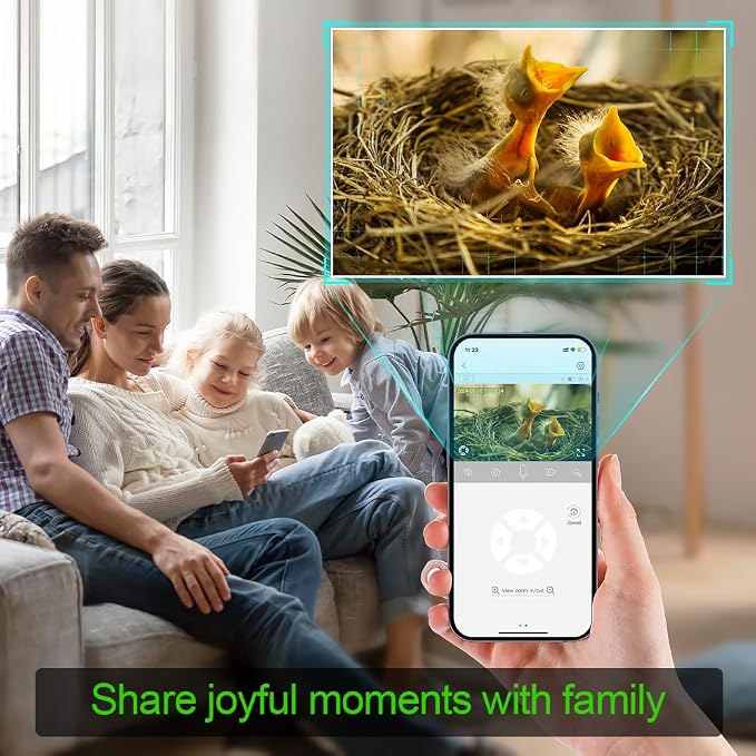 Bird House with WiFi Camera Solar Powered for Wireless Outdoors, HD View Nesting & Hatching, Box House for Bluebird Swallow Wren Chickadee, PIR Detection, SD Card & Cloud Storage, IR Night Vision IP65