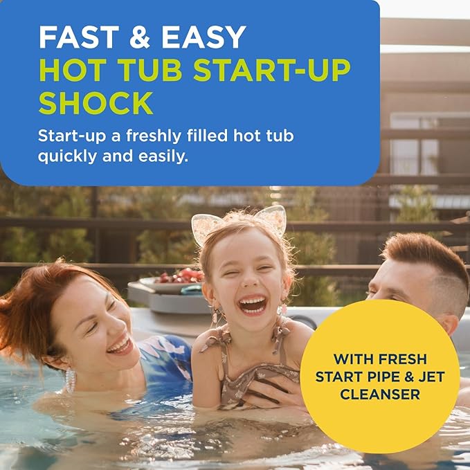 FROG Jump Start and Pipe & Jet Cleanser for Hot Tubs - Start-Up Chlorine Shock and Single Dose Deep Clean Purge Cleaner - Hot Tub Set Up & Treatment - 3 Pack