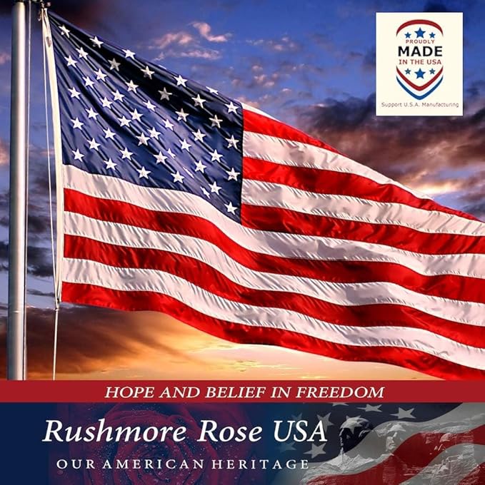 American Flag Made in USA | American Flags for Outside 3X5 | Premium US Flag 3X5 Heavy Duty Outdoor with Embroidered Stars and Sewn Stripes.