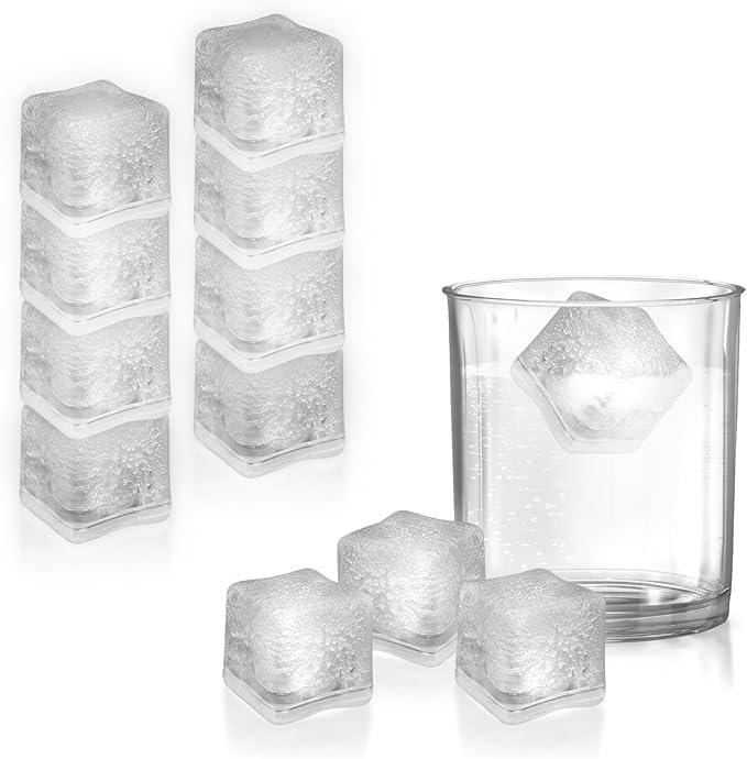 Windy City Novelties 12 pack LED Ice Cubes with Changing Lights (White)