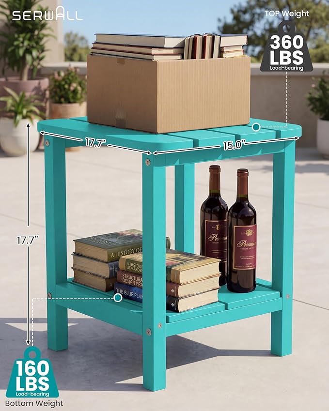 SERWALL Double Adirondack Side Table End Table- Tiffany