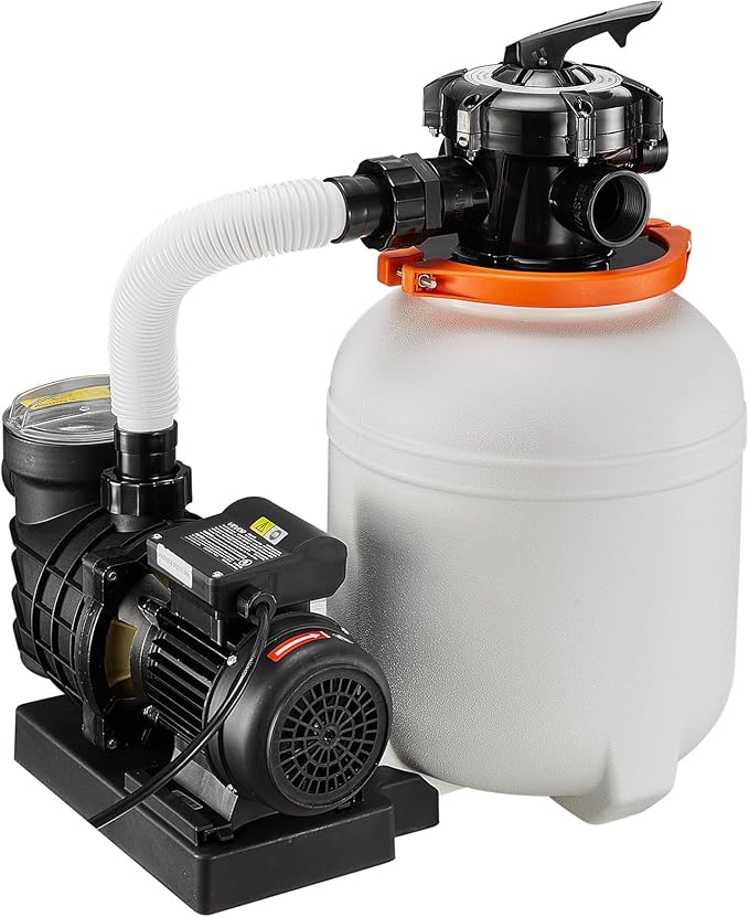 VEVOR FlashPure Sand Filter Pump, 12 in for Above Ground Pool, 0.5 HP 3000 GPH, Swimming Pool Filter System with Timer, 6X Faster Filtration, Media Installed, Leak-Resistant, Ready to Use Out of Box