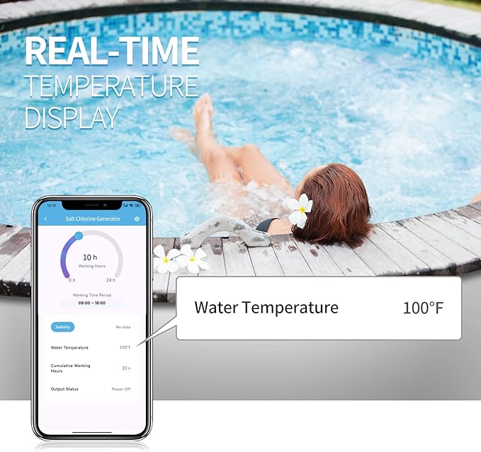 WiFi Salt Chlorine Generator, Briidea Chlorine Generator with USA Titanium Salt Cell, APP Monitoring & Real-Time Salt Alerts, for Swim Spas Up to 2,000 Gallons