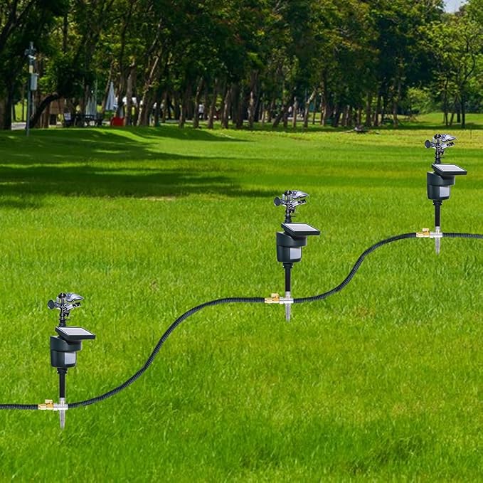 Solar Motion Activated Sprinkler to Deter Animal Cat, Birds, Dogs Repellent Outdoor Lawn Motion Sensor Water Sprinkler for Garden 2 Pack