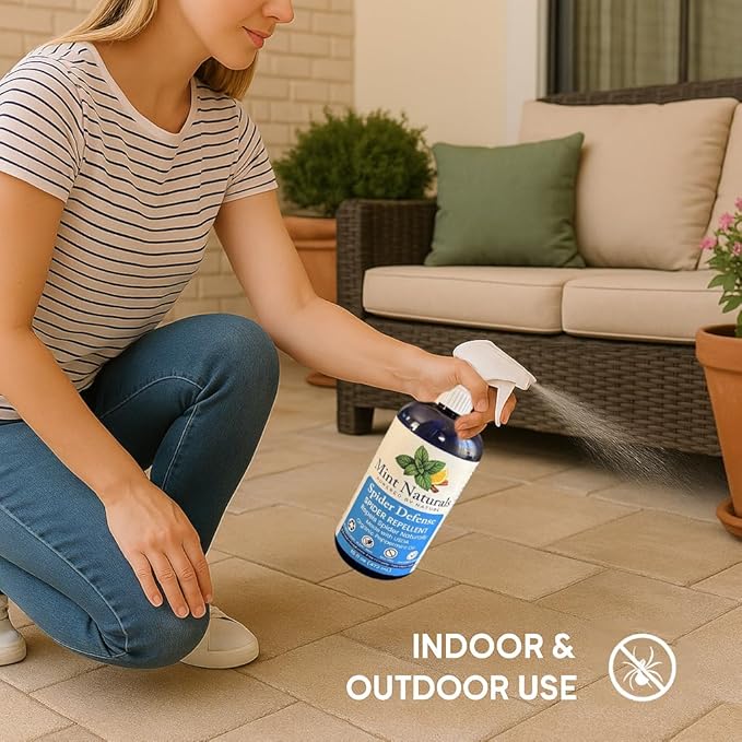 Natural Spider Repellent Spray - USDA Organic Peppermint Oil - Indoor and Outdoor Spider Deterrent for Home & Office - Non-Toxic & Plant Based, 16 oz - Made in USA by Mint Naturals
