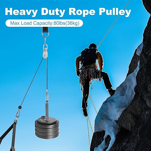 24 Pack M15 Single Pulley Block, 304 Stainless Steel Wire Rope Cable Pulley, Heavy Duty Swivel Pulley Wheel Hanging Wire Towing Wheel for Lifting, Pulleys for Rope