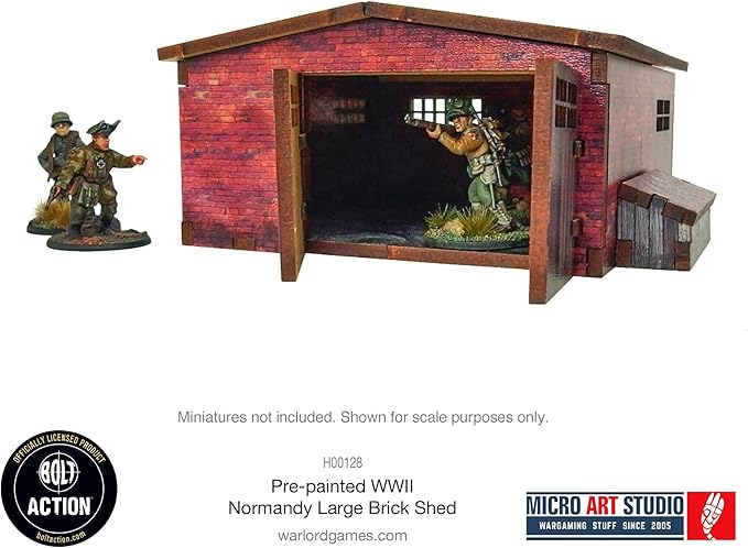 Micro Art Studio: WW2 Normandy Large Brick Shed HDF Prepainted Terrain