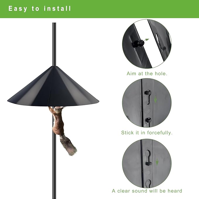 Squirrel Baffle 19 Inch for Bird Feeder Pole, Guaranteed Squirrel Proof, Weather-Resistant & Easy Install