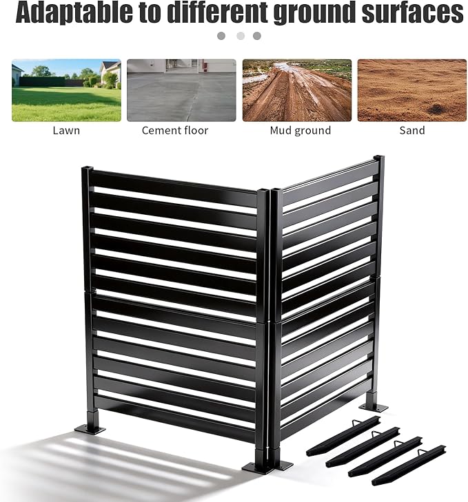 38" W x 48" H Outdoor Privacy Fence Panels, Wrought Iron Privacy Screen for Backyard & Patio - Also as Air Conditioner Cover, Pool Equipment & Trash Can Enclosure