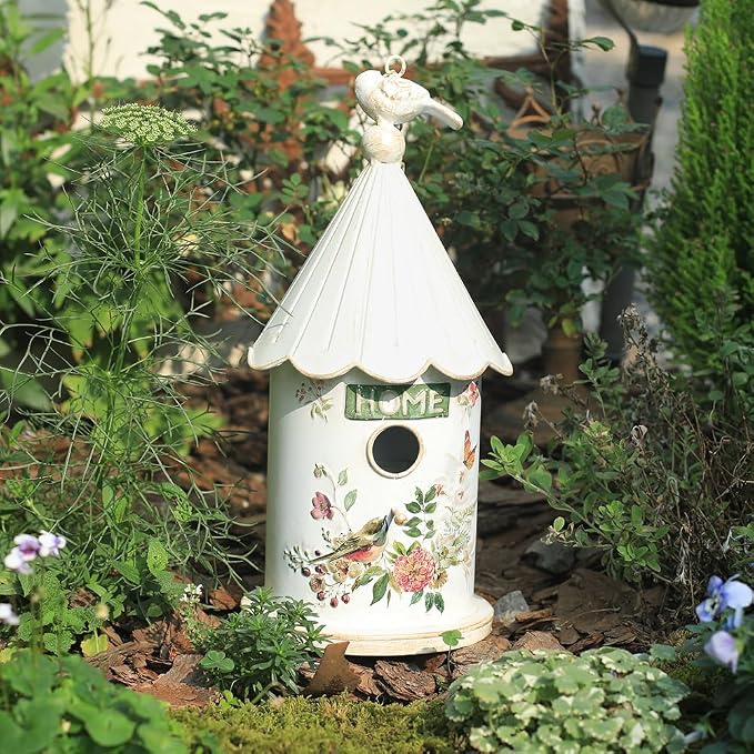 Metal Hanging Birdhouses for Outdoors Bird Houses for Outside Unique Bird Nest for Bluebird Wren Chickadee Sparrow Bird Nest Box for Garden Patio
