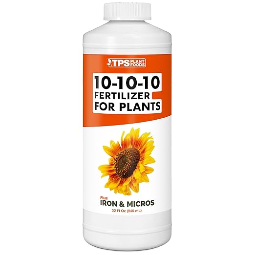 10-10-10 Fertilizer for Plants – Liquid Plant Food for Balanced Nutrition, Strong Roots & Healthy Growth, 32 oz