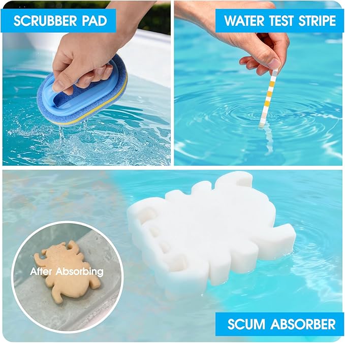 Rechargeable Hot Tub Vacuum Cleaner for Spa - Magnetic Drive System, Ultra Fine Mesh Filter for Small Particle, Spot Cleaning for Above-Ground Inground Pools, 60 Mins