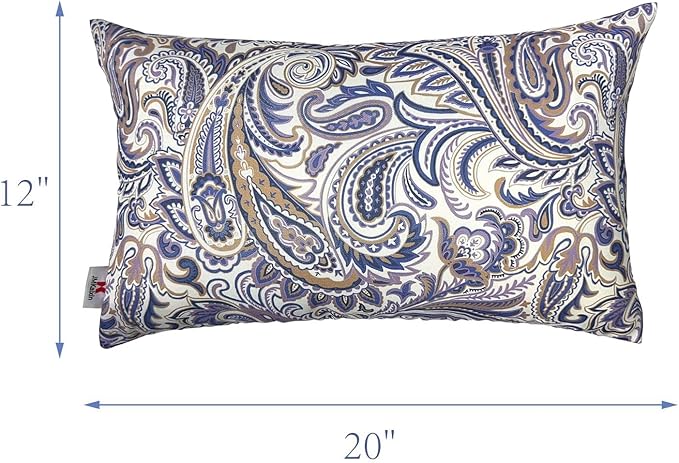Pack of 2 Patio Lumbar Pillows, 12"x20" Fade Resistant Outdoor Waterproof Lumbar Pillow with Inners, Decorative Garden Lumbar Cushions for Home Patio Terrace Sofa Use