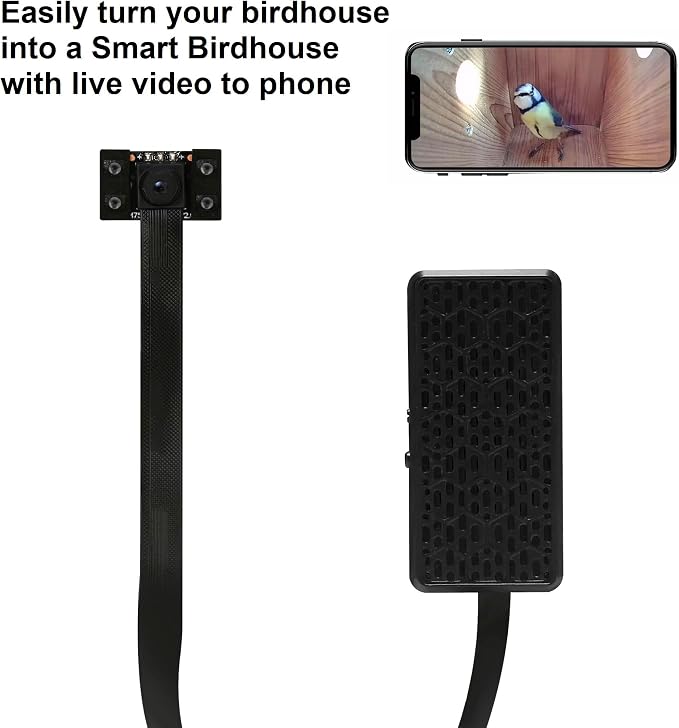 WIWACAM WiFi Bird Box Camera, 4K HD WLAN, Live Video to Phone, Easy Installation to Most of Bird Box Bird House Birdhouse Feeders Nesting, for Robins, Wrens, Tree Swallows, with Night Mode, Recording