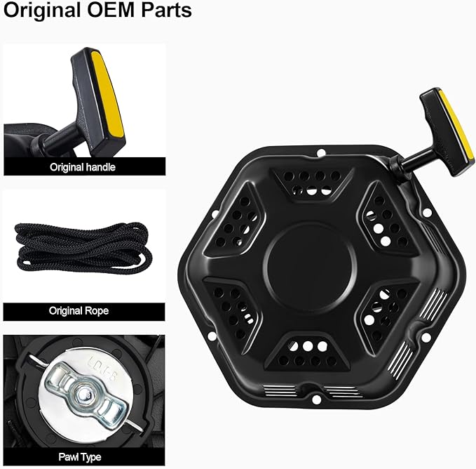 Original Pull Start Assembly for Champion 389cc 420cc 439cc 459cc 5000 6500 7000 7500 8000 9200 Watt 11hp 13hp Engine CPE Generator Water Pump Pressure Washer Recoil Starter Pull Cord Replacement