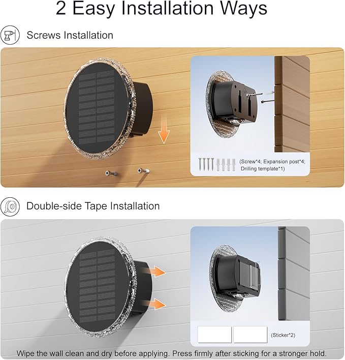 Ellasay Solar Fence Lights Outdoor: 360° Circular Lighting Solar Powered Wall Lights 12 Hours Long Runtime Up and Down Waterproof IP65 & 3 Modes High Brightness LED Focus Lens for Fence/Yard - 6 Pack
