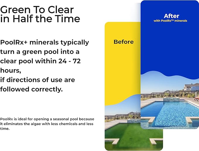 PoolRx+ Mineral Algaecide Unit + Booster Combo, Treats 7.5K-40K gallons for up to 6 Months, New Formula with Silver.