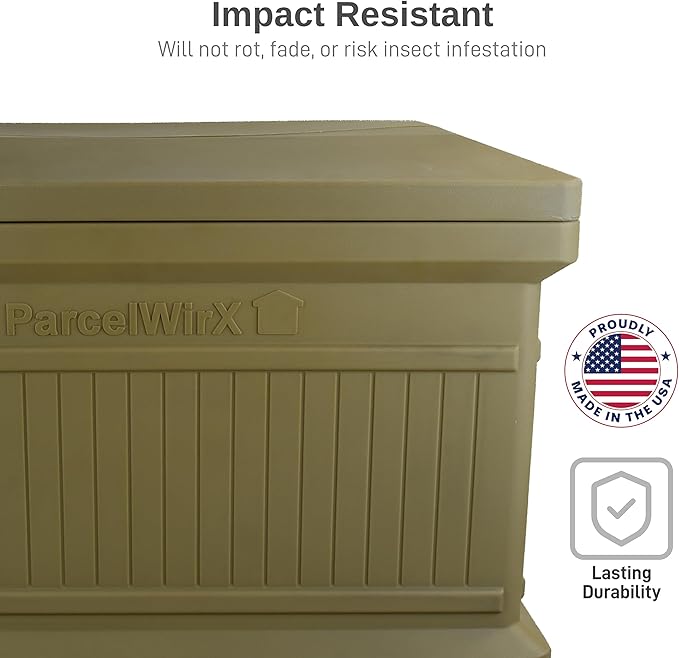 RTS Home Accents ParcelWirx Premium Horizontal Storage Cabinet/Package Delivery Box with Lift Off Lid, Oak
