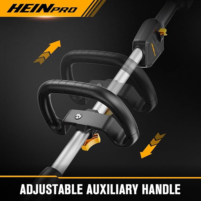 HEINPRO Cordless Weed Wacker Compatible with DeWalt 20V MAX Battery, 16" Brushless Weed Eater, Grass Trimmer for Lawn Care, Bump Feed, String Trimmer with 4 Bulk Trimmer Line Coils (Tool Only)