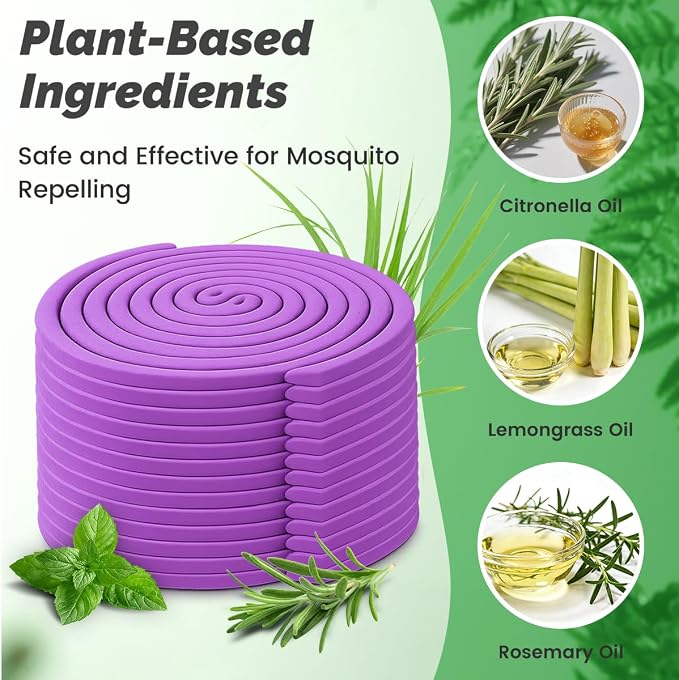 Extra Strong Mosquito Repellent Coils, 28 Pack Large Outdoor Coils for Patios, DEET Free, Long Lasting 7 to 8 Hours Burning Time, Effective Outdoor Insect Bug Control for BBQ Camping and Backyard